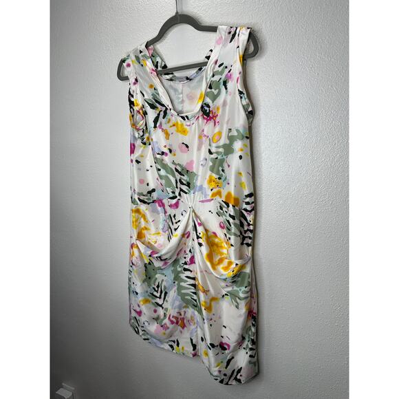 Thakoon White Floral Print Sleeveless Silk Sheath Mini Dress 6 - Picture 6 of 15